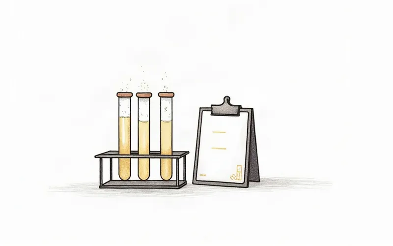 Ilustracja liniowa: probówki laboratoryjne